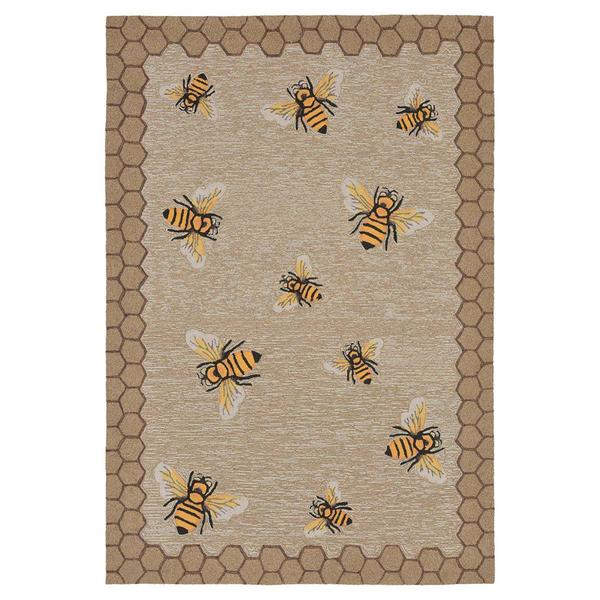 Liora Manne Frontporch Honeycomb Bee Rectangular Large Area Rug