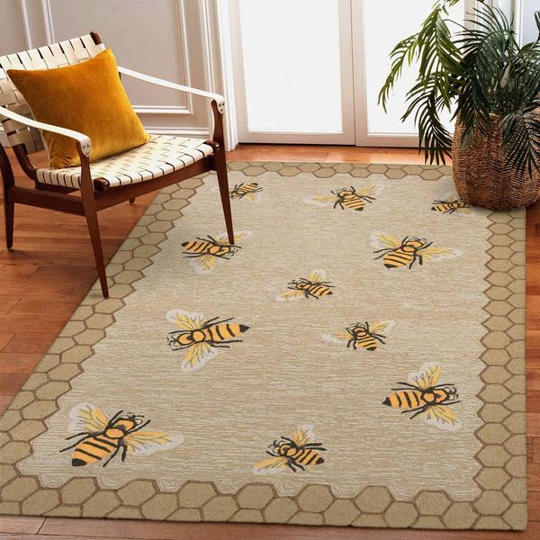 Liora Manne Frontporch Honeycomb Bee Rectangular Large Area Rug alternate view