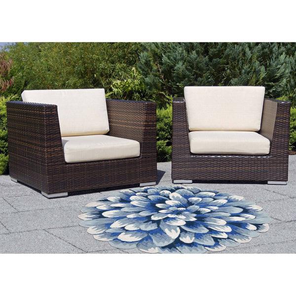 Liora Manne Front Porch Mum Round Accent Rug alternate view