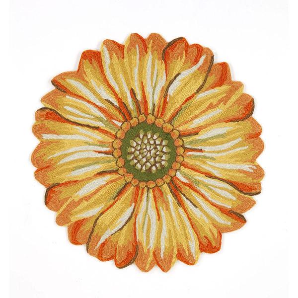 Liora Manne Frontporch Sunflower Large Round Area Rug
