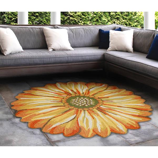 Liora Manne Frontporch Sunflower Large Round Area Rug alternate view