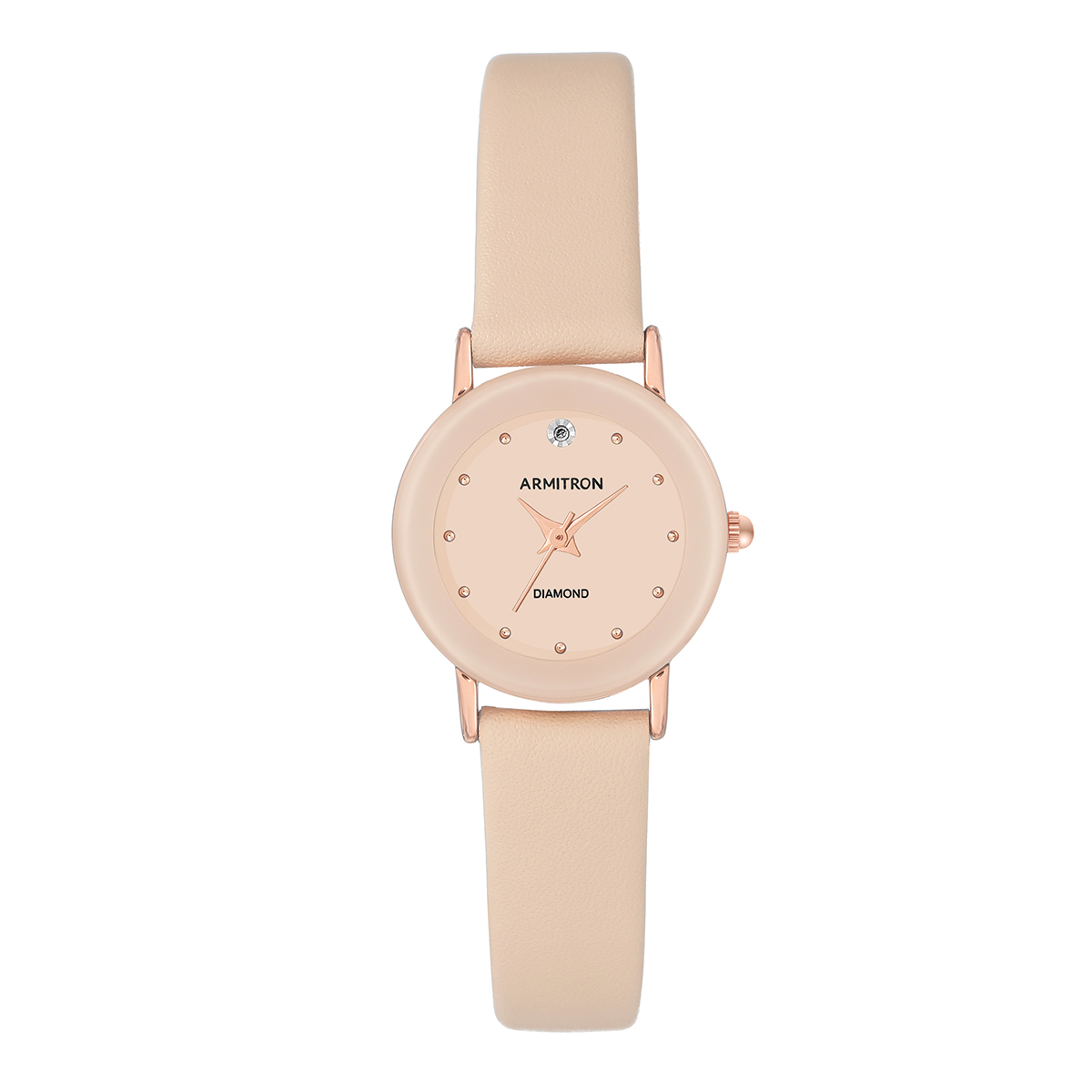 Womens Armitron Round Blush Diamond Dial Watch-75-2447BHRGBH