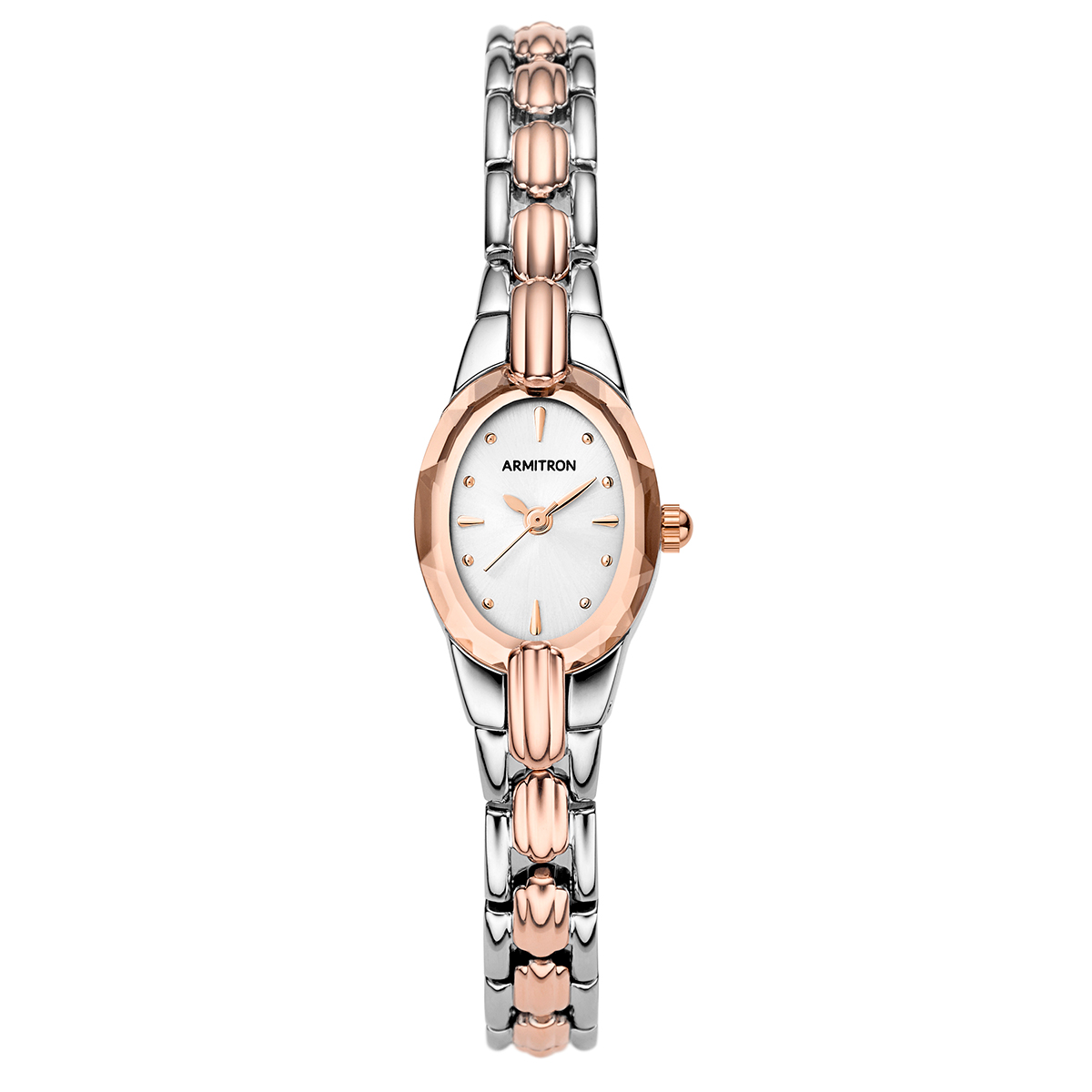 Womens Armitron Slim And Sleek Oval Bracelet Watch - 75-3313SVTR