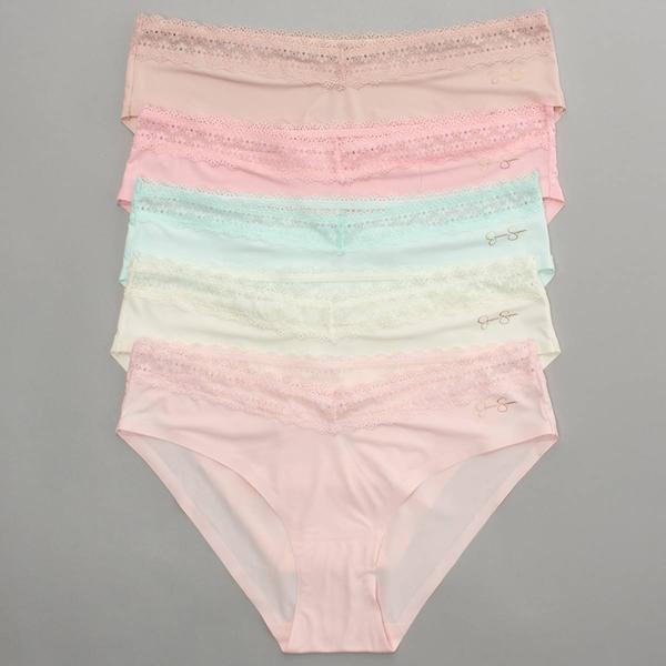 Womens Jessica Simpson 5pk. Micro Hipster Panties w/ Lace JS09988
