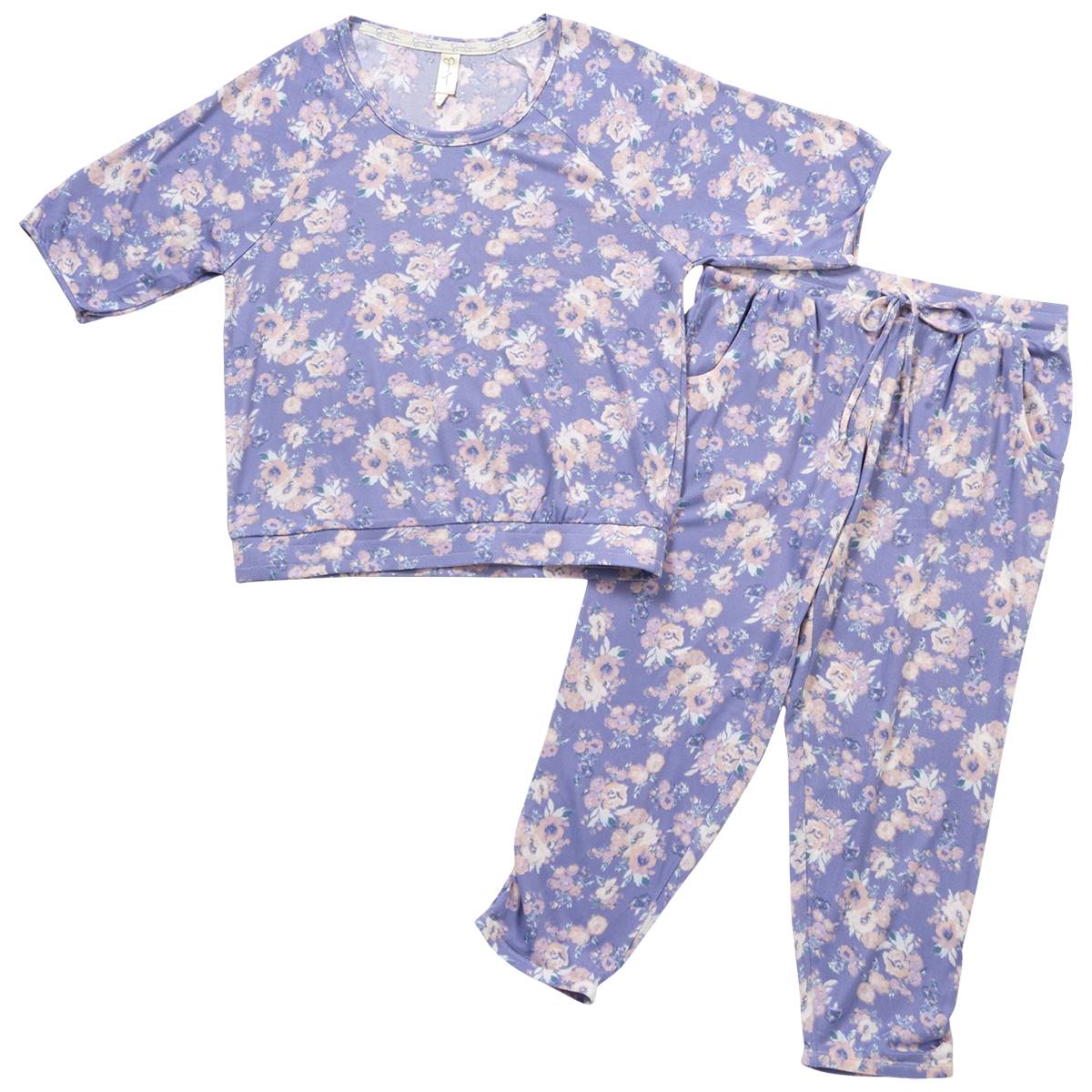 Womens Jessica Simpson Roses Top & Capri Pajama Set