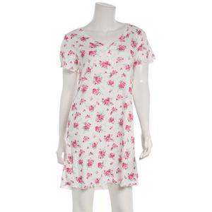 Womens Jessica Simpson Short Sleeve Floral Ribbons Nightshirt