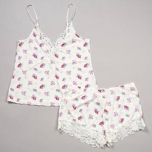 Womens Jessica Simpson Lace Trim Bow Buds Camisole Pajama Set