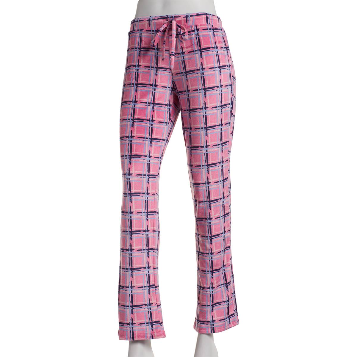 Womens Dollhouse Grunge Plaid Velour Pajama Pants