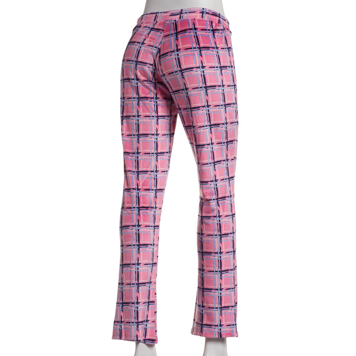 Womens Dollhouse Grunge Plaid Velour Pajama Pants