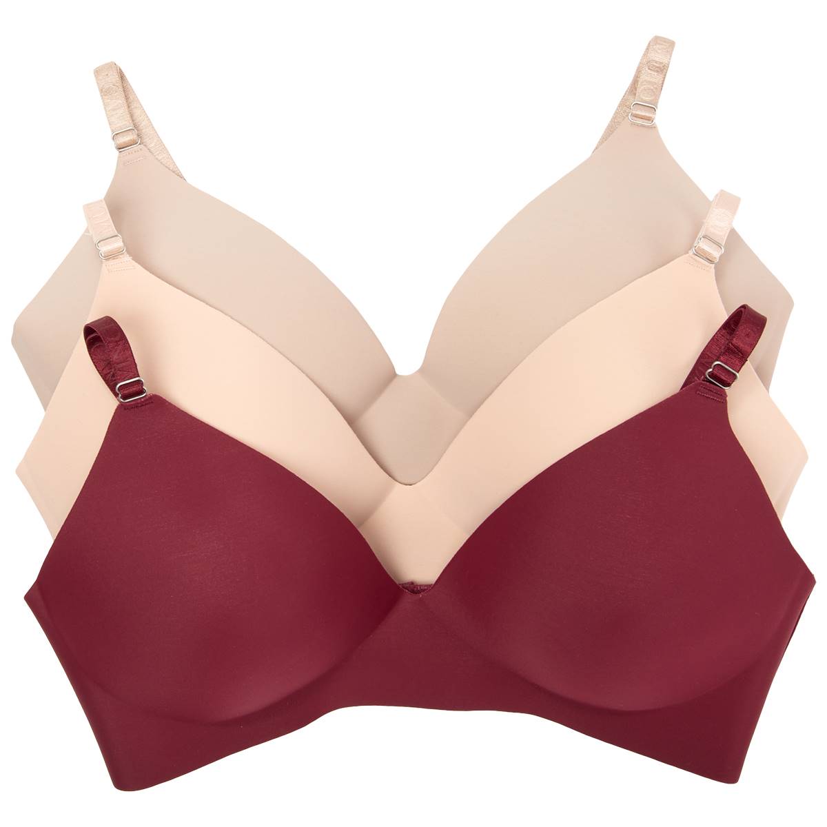 Womens Vince Camuto 3pk. Wire-Free No Show Bras VCO51900AWINE