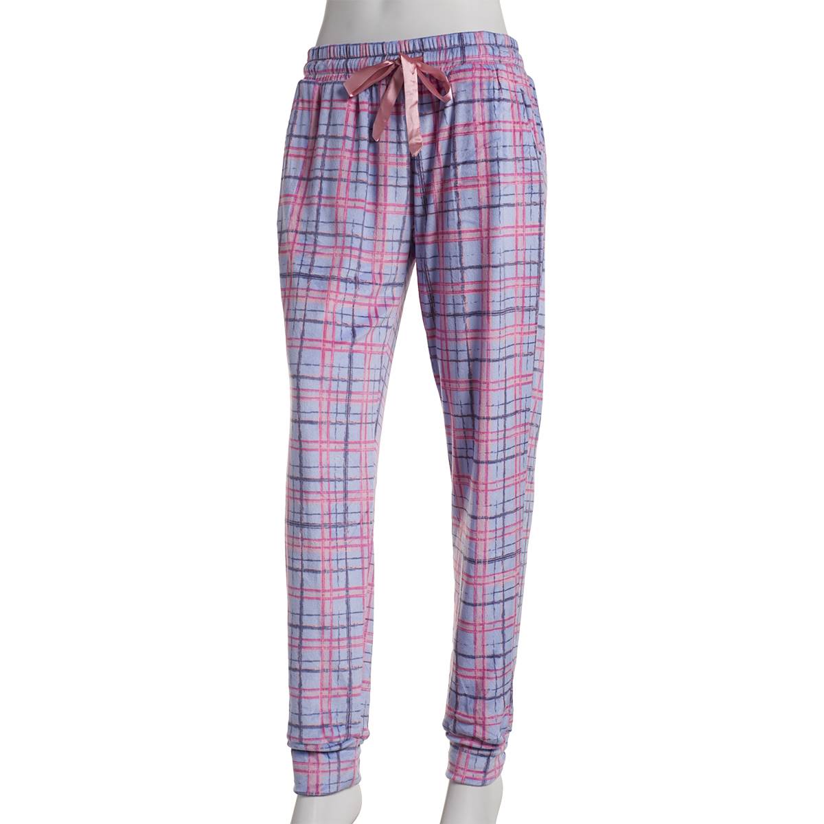 Petite Jessica Simpson Distressed Plaid Cuffed Pajama Pants