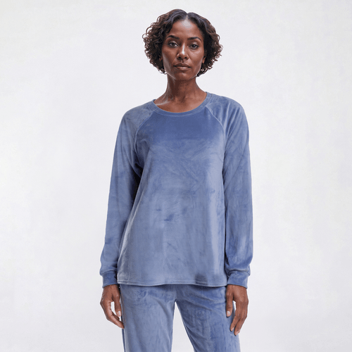 Womens Jessica Simpson Long Sleeve Velour Raglan Pajama Top alternate view