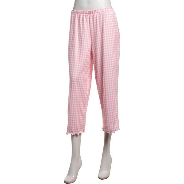 Womens Jessica Simpson Gingham Lettuce Edge Pajama Capris