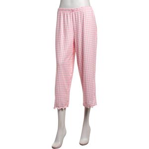 Petite Jessica Simpson Gingham Lettuce Edge Pajama Capris alternate view