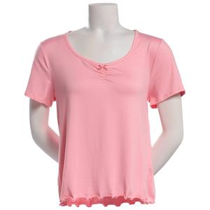 Petite Jessica Simpson Short Sleeve Solid Cinched Pajama Tee