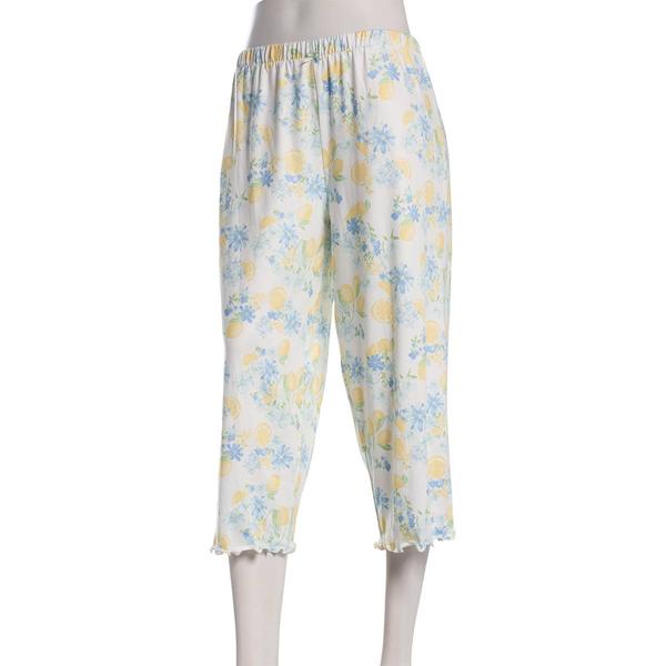 Petite Jessica Simpson Floral Citrus Lettuce Edge Pajama Capris