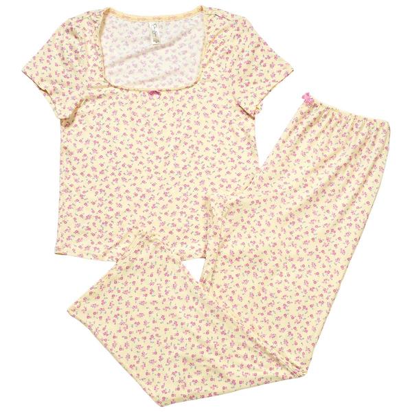 Womens Jessica Simpson Short Sleeve Flowers Pajama Set alternate view