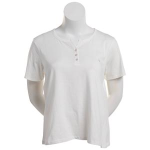 Womens IZOD(R) Short Sleeve Henley Logo Pajama Tee