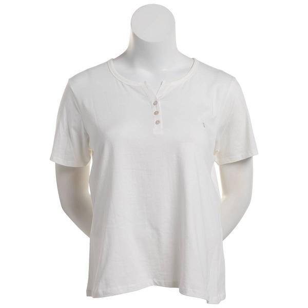 Womens IZOD(R) Short Sleeve Henley Logo Pajama Tee