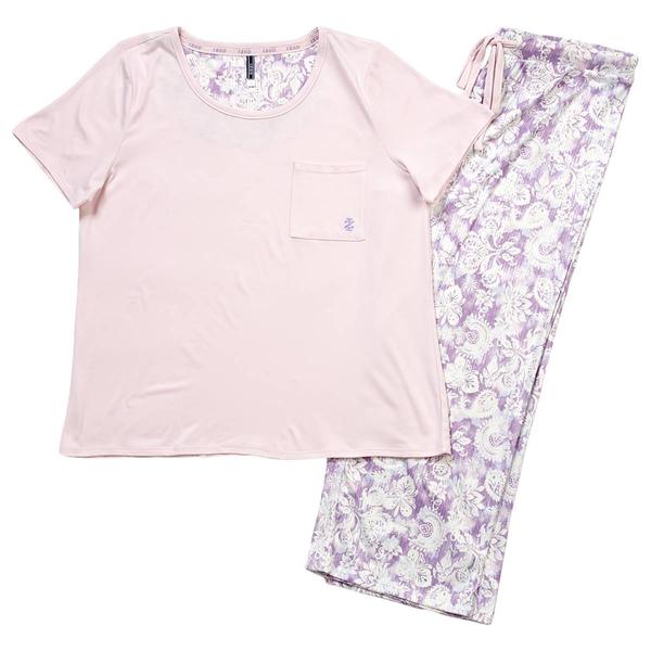 Womens IZOD(R) Short Sleeve Solid Tee & Ikat Capris Pajama Set alternate view