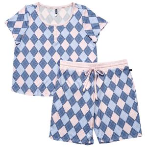 Plus Size IZOD(R) Short Sleeve Argyle Henley Bermuda Pajama Set alternate view