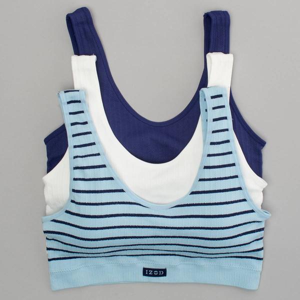 Juniors IZOD(R) 3pk. Ribbed Seamless Longline Comfort Bras IZ72058