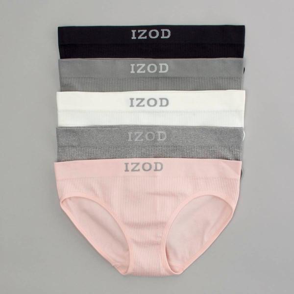 Juniors IZOD(R) 5pk. Ribbed Jacquard Hipster Panties - IZ70088