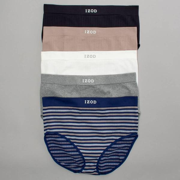Juniors IZOD(R) 5pk. Ribbed Logo Patch Brief Panties - IZ70573 alternate view
