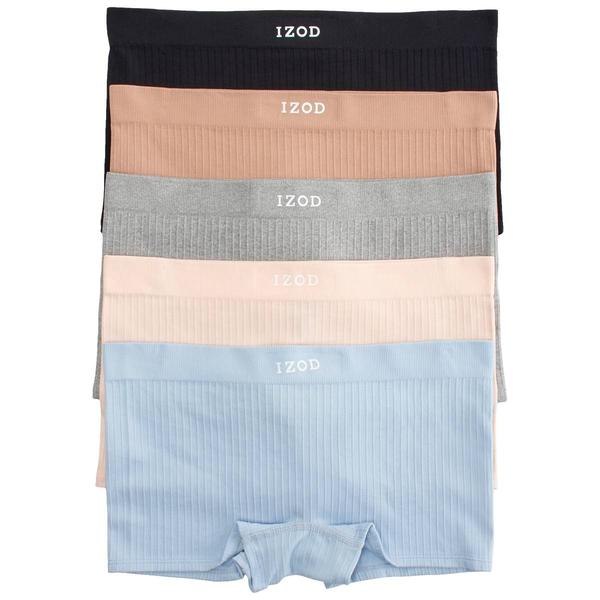 Juniors IZOD(R) 5pk. Solid Ribbed Boyshort Panties-IZ70575BV