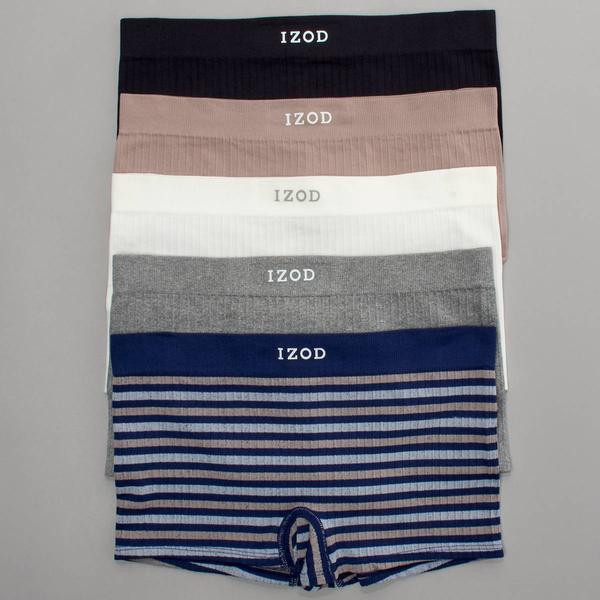 Juniors IZOD(R) 5pk. Striped Ribbed Boyshort Panties-IZ70575BV