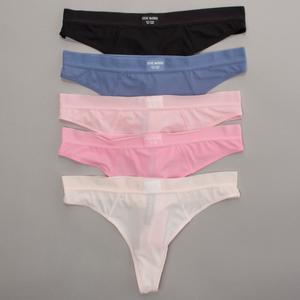Womens Steve Madden 5pk. Ribbed Thong Panties - SM30183A5