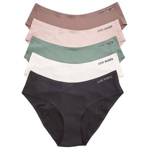 Womens Steve Madden 5pk. Gunmetal Logo Hipster Panties- SM64576A5