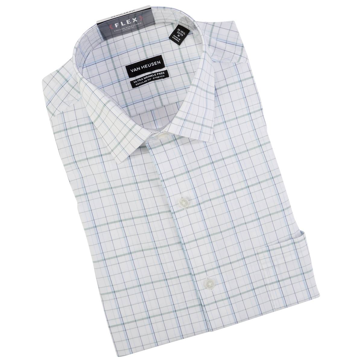 Mens Van Heusen(R) Regular Fit Wrinkle Free Dress Shirt - Plaid