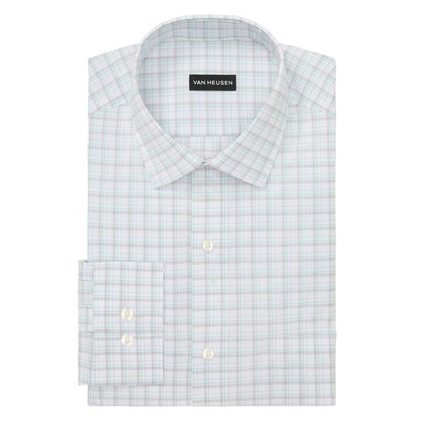 Mens Van Heusen(R) Regular Fit Plaid Dress Shirt - Grey Sage
