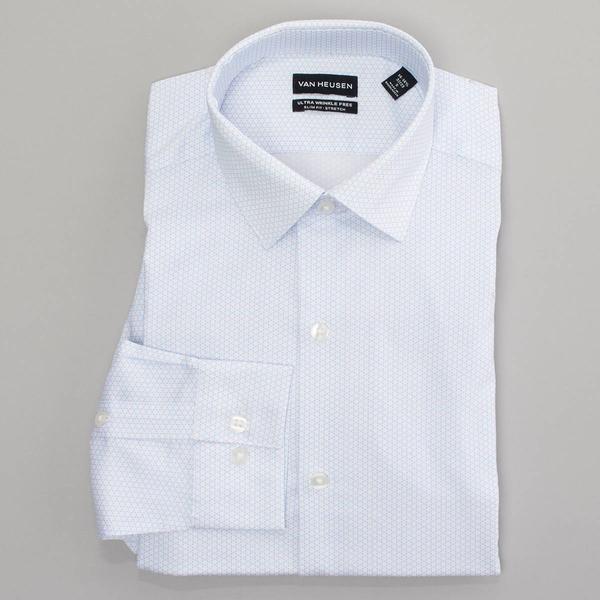 Mens Van Heusen(R) Slim Fit Wrinkle Free Dress Shirt - Sky Coral