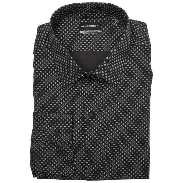 Mens Van Heusen(R) Regular Fit Stretch Dress Shirt - Black Print
