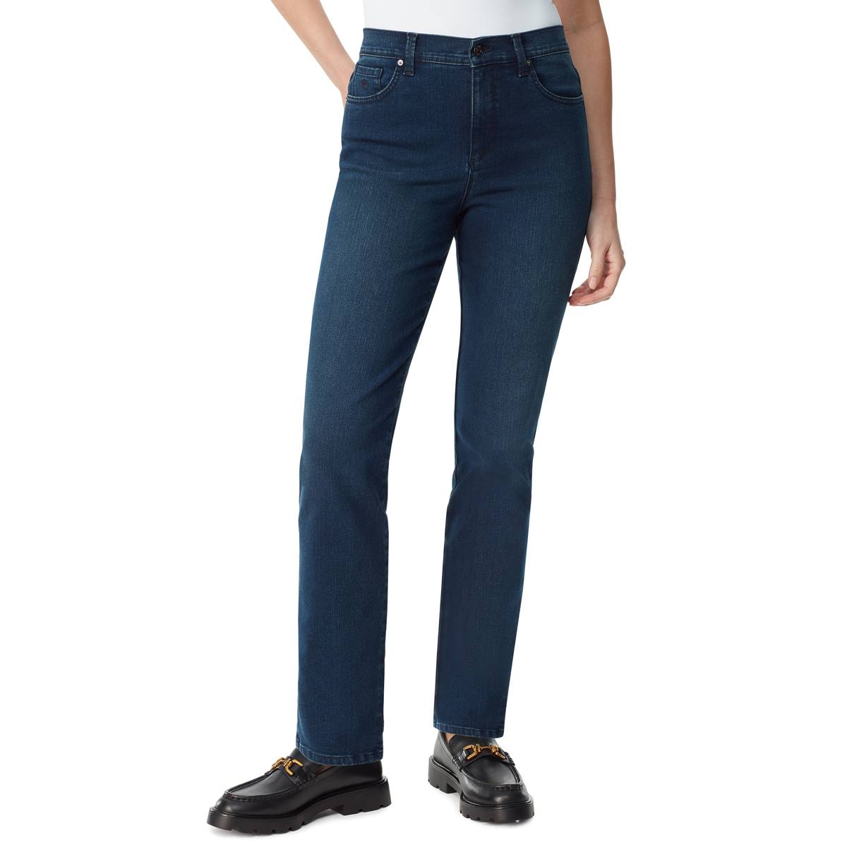 Petite Gloria Vanderbilt Amanda 5-Pocket Average Straight Jeans