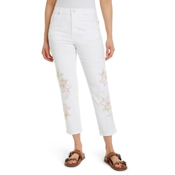 Womens Gloria Vanderbilt Amanda Floral Embroidery Solid Jeans