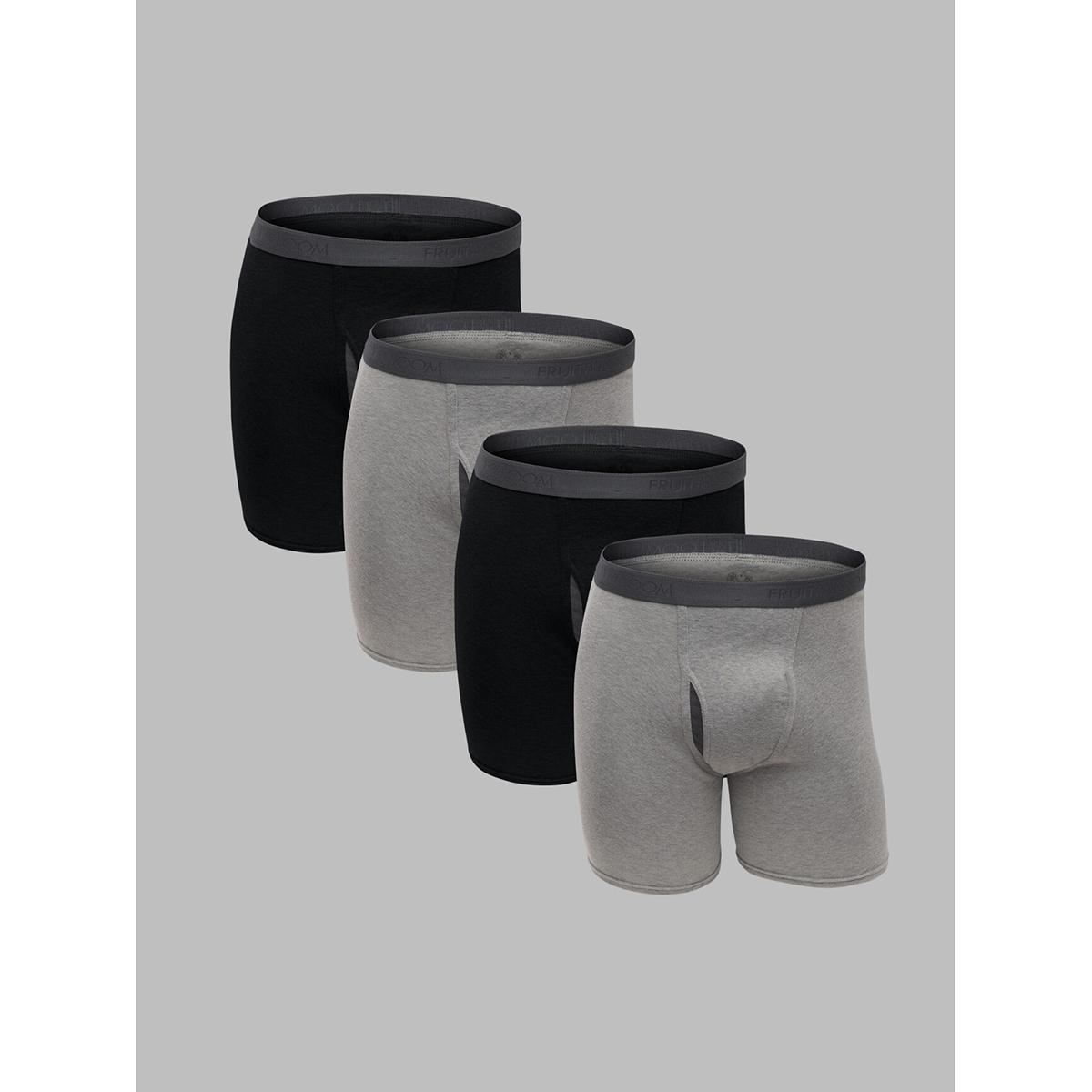 Mens Fruit Of The Loom 4pk. Boxer Briefs -Grey