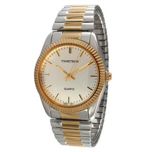 Mens TIMETECH Ribbed Coin Edge Bezel Stretch Watch - 2659M