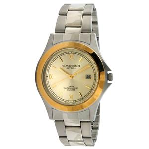 Mens TIMETECH Round Two-Tone Bracelet Watch - 3601M