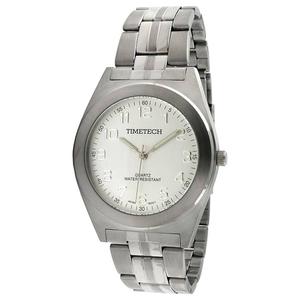 Mens TIMETECH Silver Dial Stainless Steel Bracelet Watch - 3609M