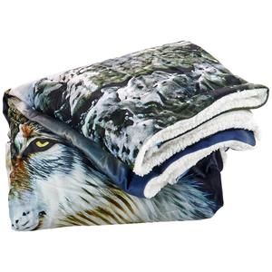Mountain Ridge Wolf Photo Real Sherpa Throw alternate view