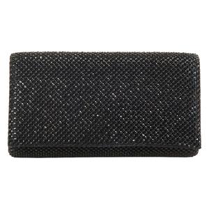 Jessica McClintock Cassie Diamonte Flap Solid Clutch with Chain