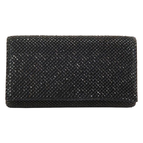Jessica McClintock Cassie Diamonte Flap Solid Clutch with Chain
