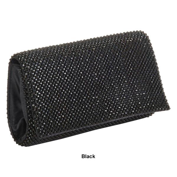 Jessica McClintock Cassie Diamonte Flap Solid Clutch with Chain alternate view