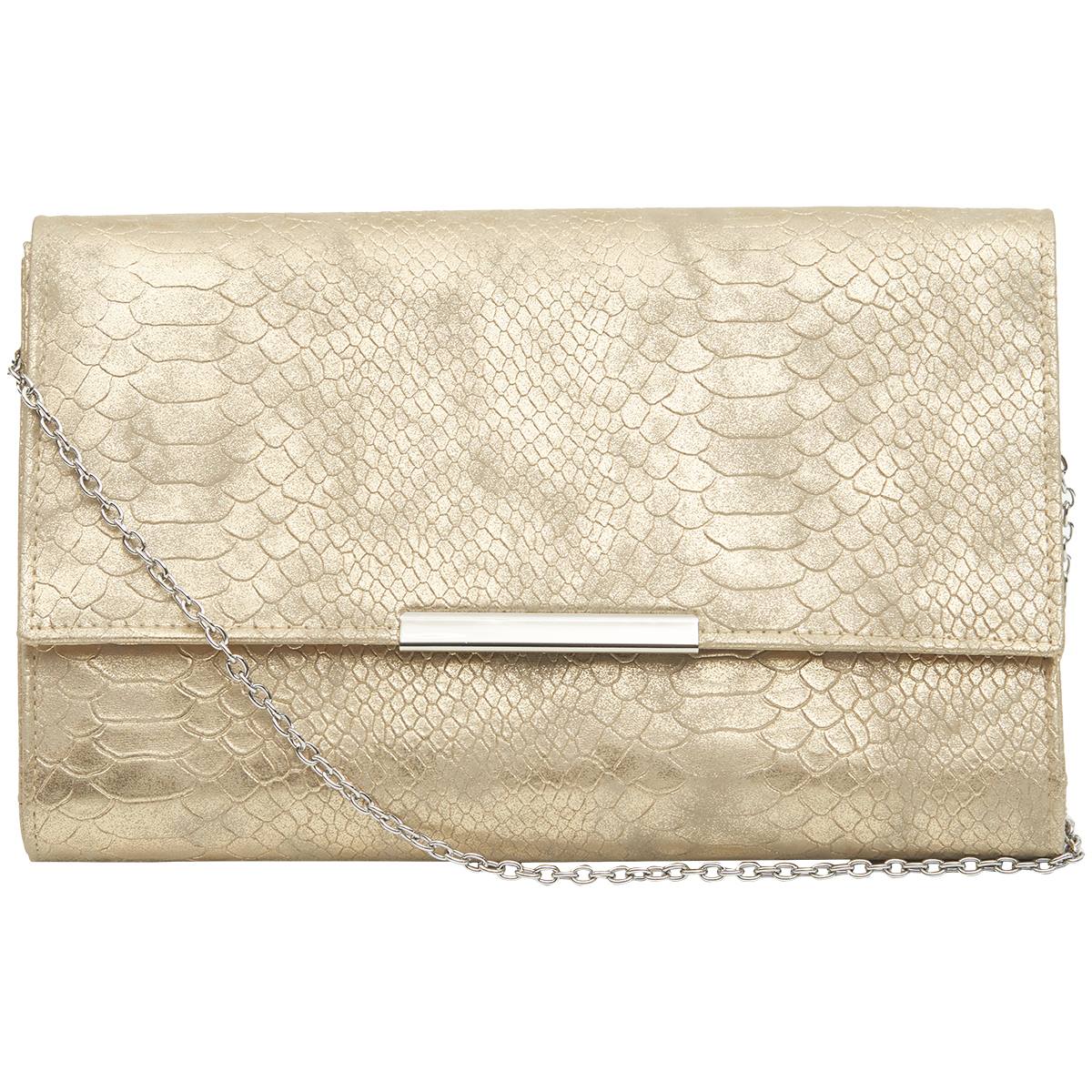 Jessica McClintock Nora Metallic Python Clutch