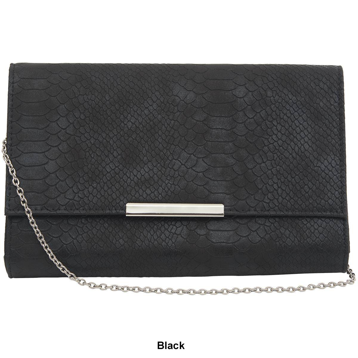 Jessica McClintock Nora Metallic Python Clutch