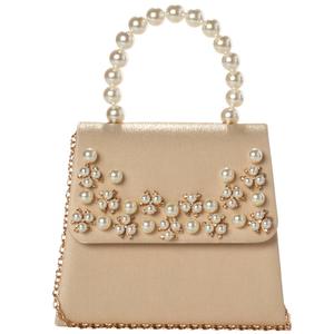 Jessica McClintock Minette Pearl Top Handle Solid Evening Bag
