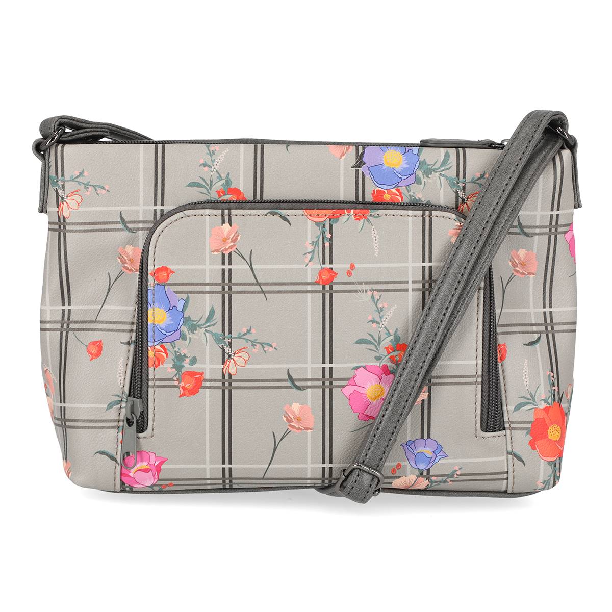 Koltov Ruby Floral Plaid Crossbody